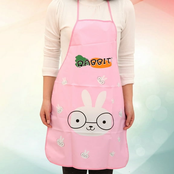 HINTRMENT Pink Loose Waterproof Apron 1Pcs for Women Chef's Kitchen Dish Washing