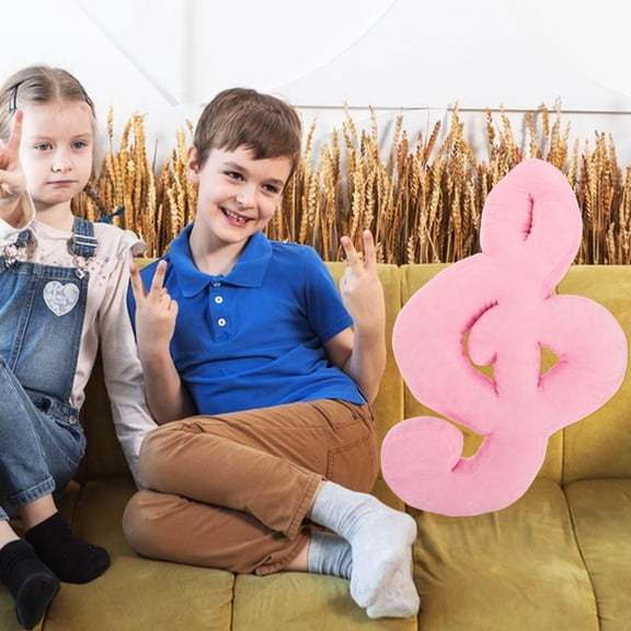 HINTRMENT Musical Note Plush Round Decorative Pillow Soft Lumbar Cushion for Couch Bed Seating Comfort