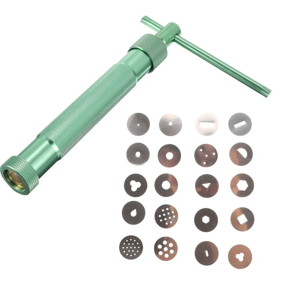 HINTRMENT Portable Polymer Clay Extruder with 20 Interchangeable Discs for DIY Craft Projects Made of Aluminium Alloy