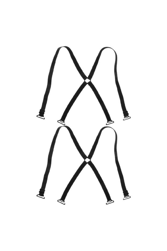 Removable Lingerie Straps 2Pcs Black Nylon Adjustable Non Slip Cross Back Support For Lingerie