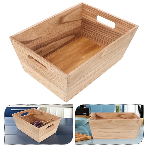 HINTRMENT Storage Basket Counter Bin for Stackable Wooden Fruit, and Vegetables