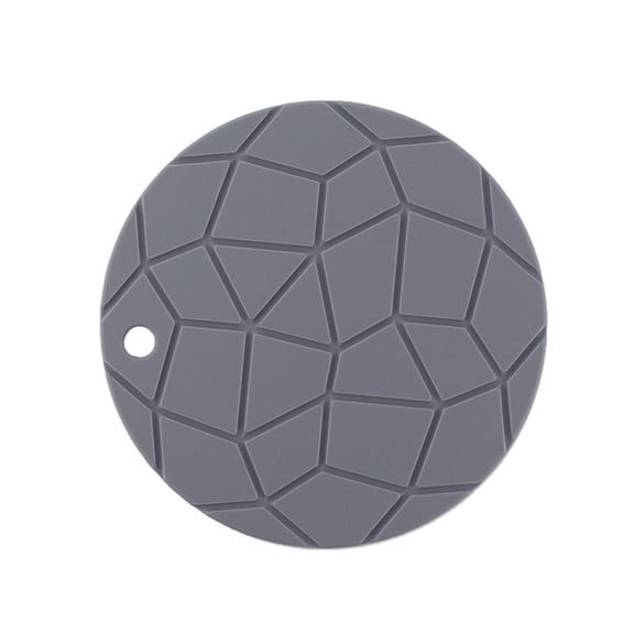 HINTRMENT 2-Pack Silicone Mats, Grey, 17.8 Inch Round Trivets for Dining Table