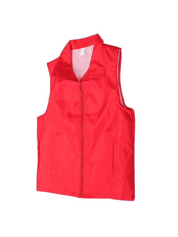 Comfortable Red Sleeveless Vest for Workwear and Community Activities