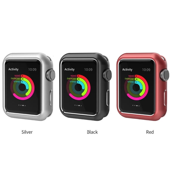 HINTRMENT Smartwatch Case with Bump Protection for Watch Series 4 Red Metal Frame 1Pcs 1.6x1.8x0.4in