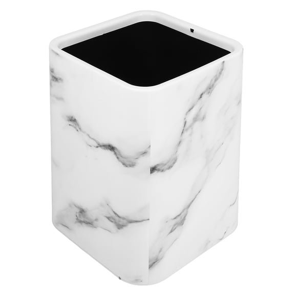 HINTRMENT Sturdy White Marble Trash Can, Double Layer, Versatile Home Decor