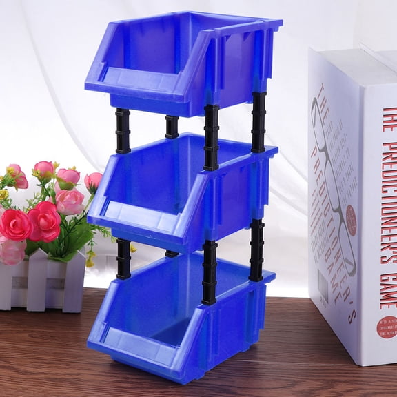 HINTRMENT Thickened Plastic DIY Toolbox Blue Component Storage Box for Home Maintenance and Repair