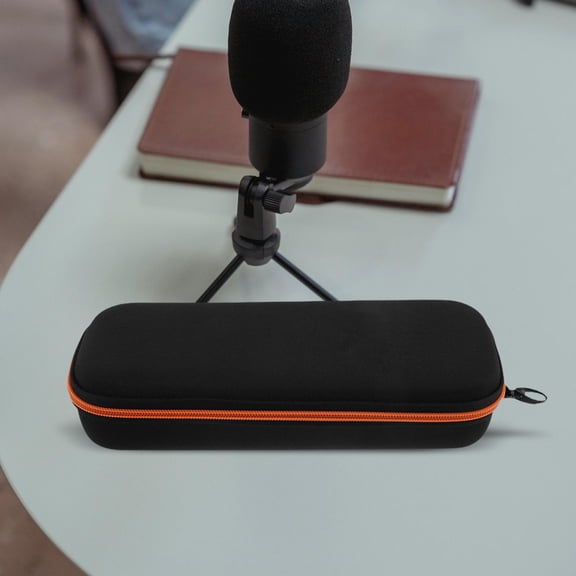HINTRMENT Travel Black Microphone Case Dual Storage Bag for Portable Mic Protection