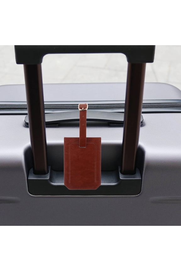 Luggage Tag Travel Gear Identifier Pu Brown 1Pack