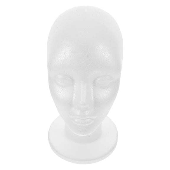 HINTRMENT White Foam Mannequin Head - Realistic Male, Versatile Display, Durable Base