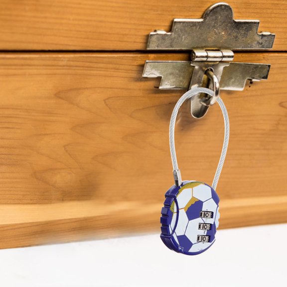 HINTRMENT Wire Lock Cable with Football Shape Combination Lock for Secure Cabinet Drawer and Luggage Protection