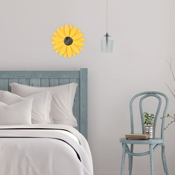 HINTRMENT Yellow Daisy Flower Wall Decor 1Pc For Farmhouse Flower Wall Decor With Iron