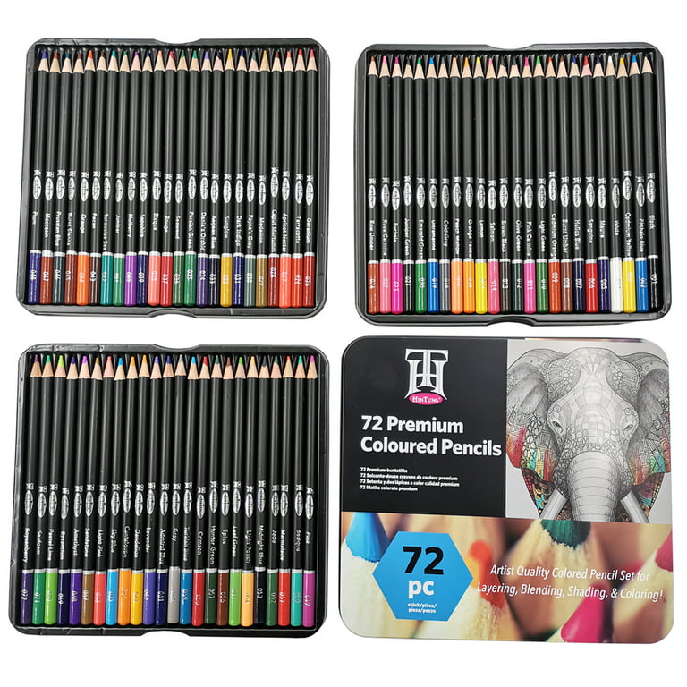 HINTUNG Professional Colouring Pencils for Adults Colouring Books Artist  Pack of 72 Coloured Pencils Perfect for Student or Children School Art