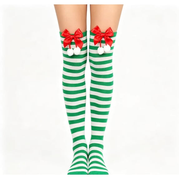 HIOK Party Knee High Socks Striped Witch Long Socks for Women Girls Cosplay Party Dress up Funny Novelty Gifts(2 Pairs)