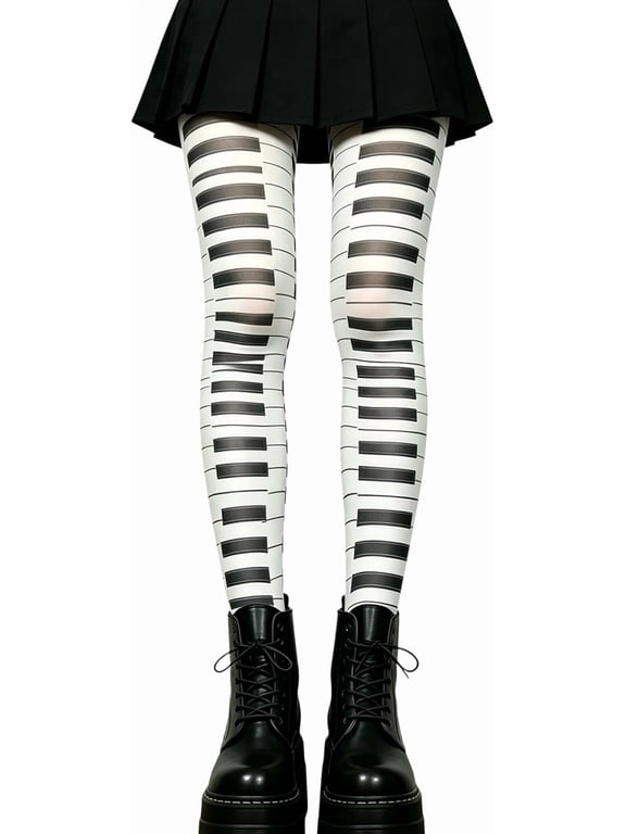Women Y2k Patterned See Through Pantyhose Tights