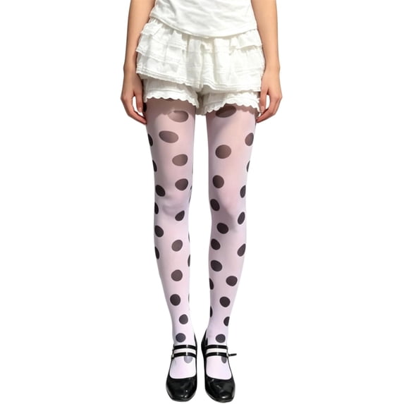 HIOK Women Y2k Patterned See Through Pantyhose Tights