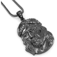 thumbnail image 1 of HIP HOP BLING HEMATITE BLACK ICED OUT JESUS FACE PENDANT (2), 1 of 1