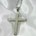 thumbnail image 1 of HIP HOP CZ  BLING STAINLESS STEEL CROSS AND RHODIUM PLATED NECKLACE, 1 of 8