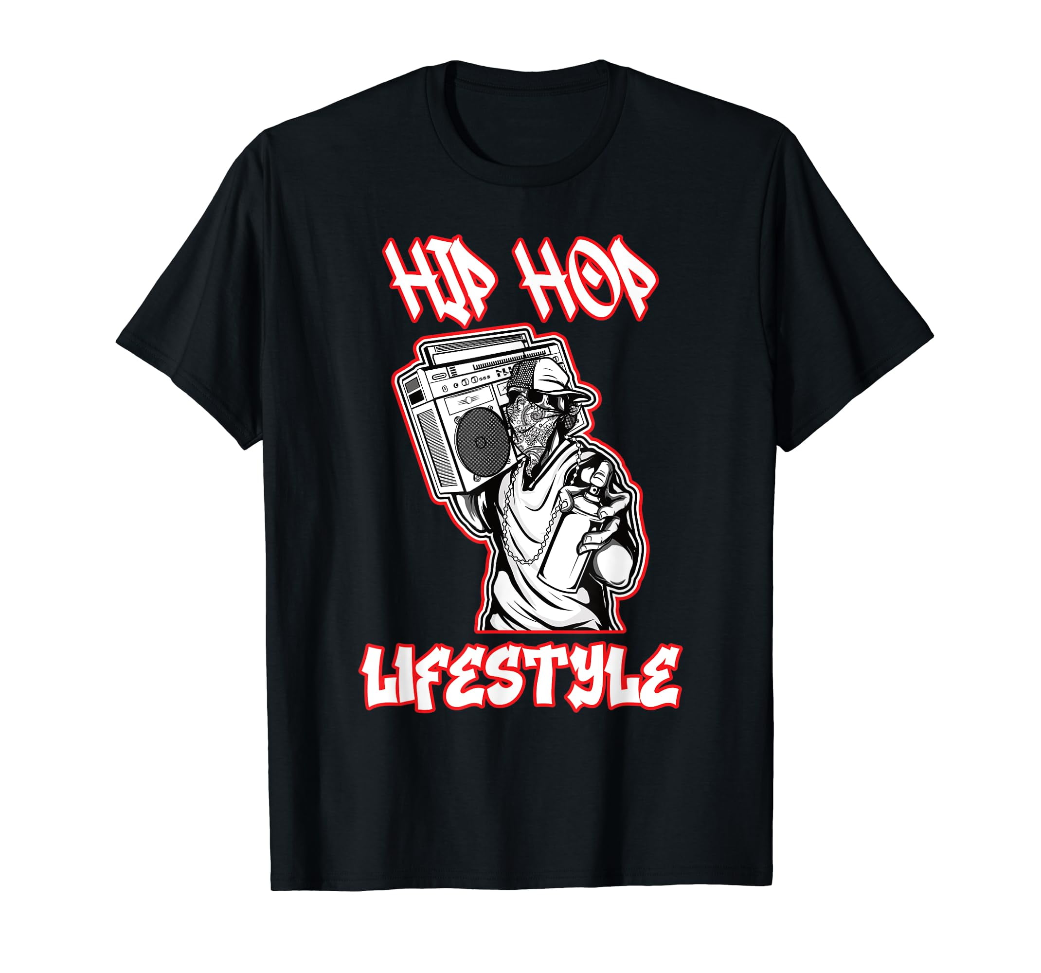 HIP HOP LIFESTYLE Old School Rapper Design Black T-Shirt - Walmart.com