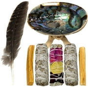 HIPFREE Smudge Kit White Sage Cedar Flower Sage Yerba Santa Palo Santo Home Cleansing Blessing Serenity