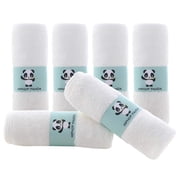 Bamboo Baby Washcloths - Hypoallergenic 2 Layer Ultra Soft Absorbent Bamboo Towel - Newborn Bath Face Towel - Natural Reusable Baby Wipes for Sensitive Skin - Baby Registry as Shower White