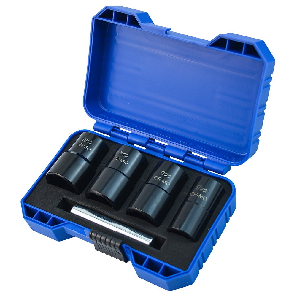 5pc Twist Socket Set 17mm 19mm 21mm & 22mm Damaged Rounded Worn Nut Remover Us