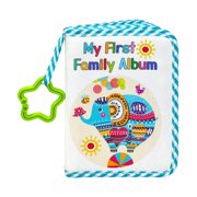 DOOCECIY Baby Photo Album - Soft Cloth First Year Album With Mirror For Newborn & Toddler Photos-580124