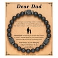 thumbnail image 1 of HIPKZ Fathers Day Gifts for Dad Matte Lava Volcanic Stone Beads Bracelet with Love Card Natural Stone Beaded Bracelet Lava Bracelet Birthday Fathers Day Christmas Gifts for Men, 1 of 10