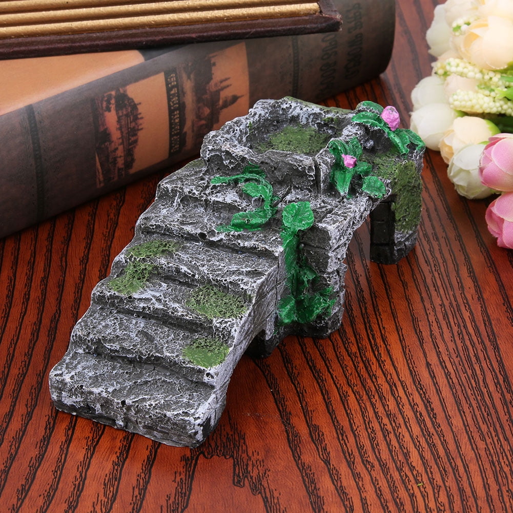 HIPKZ Fish Tank Decoration Resin Turtle Reptile Platform Basking Ramp ...