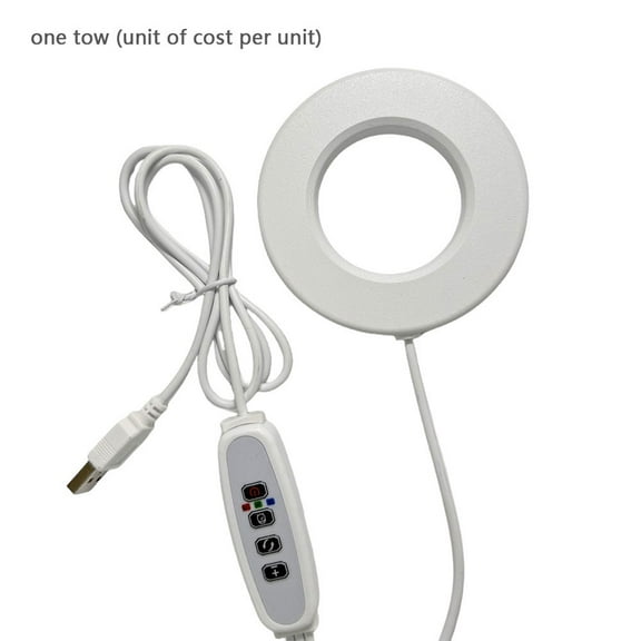 HIPKZ Full Spectrum Ceiling Grow Light 4 Dimmable Levels Led Halo Plant Lamp Height Adjustable Under Cabinet Plant Lamp for Indoor Plants