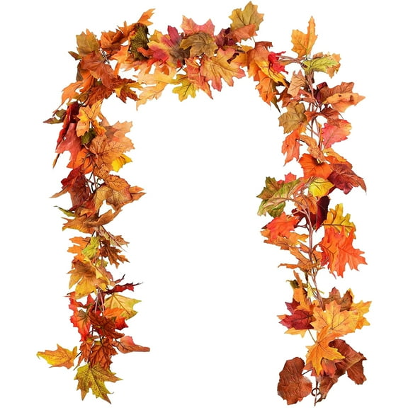 HIPKZ Garland Plants Foliage String Vine Leaves Decoration Thanksgiving Fall Leave Hanging Garland Maple Leaf Vine Garland Autumn Maple Leaf Vines For Wedding Party Home Decoration