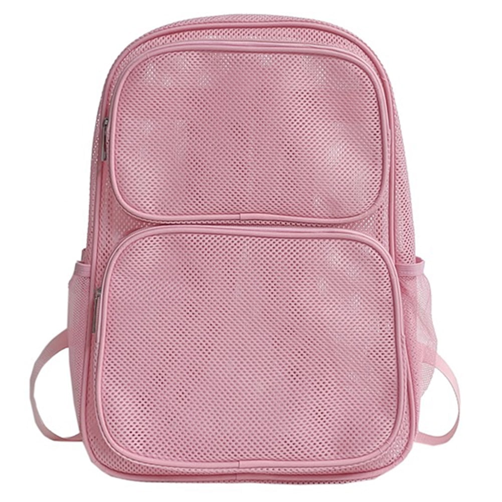 HIPKZ Large Mesh Backpack See Through Mesh Backpack Breathable Large Capacity School Bag with ...
