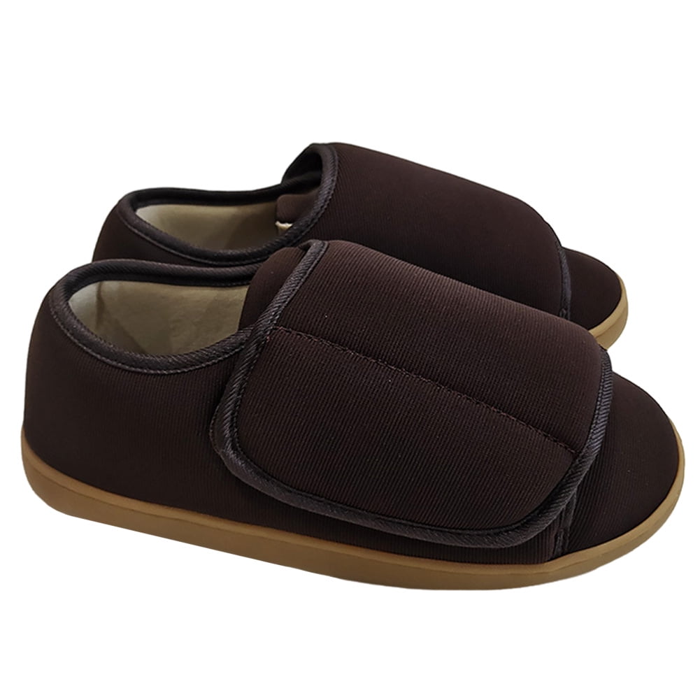 Open Toe Slippers For Elderly Man Swollen Feet Mens Velcro