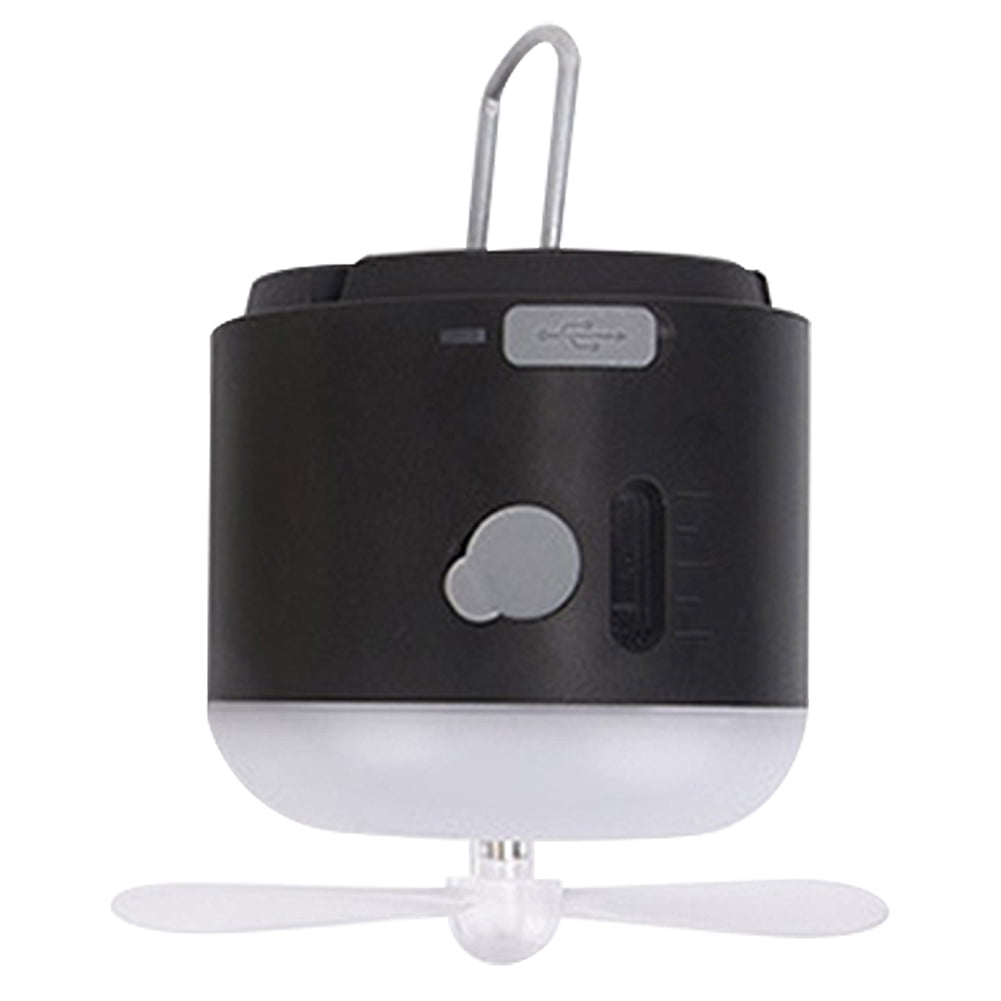 HIPKZ Portable Camping Fan Rechargeable Tent Ventilator Cooler Fan with Light Power Bank Electric Fan for Indoor Outdoor Camping Hiking Car Emergency