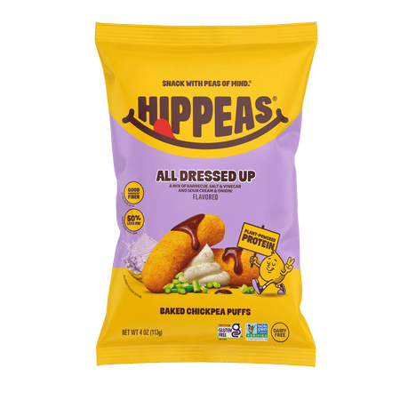 HIPPEAS Chickpea Puffs, All Dressed Up, Gluten Free, Dairy Free, 4g Protein, 4 oz