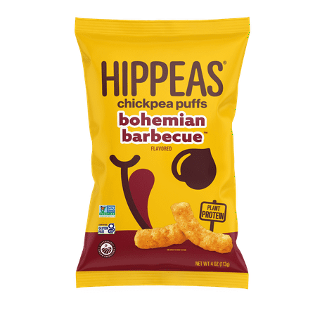 HIPPEAS Chickpea Puffs, Vegan Bohemian Barbecue, Gluten-Free, 4 oz Bag