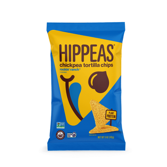 HIPPEAS Chickpea Tortilla Chips, Vegan Rockin' Ranch, Gluten-Free, 5 oz Bag
