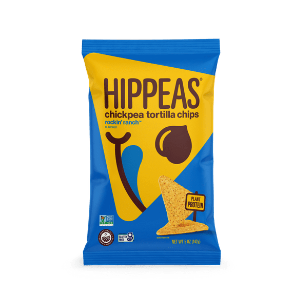 HIPPEAS Chickpea Tortilla Chips, Vegan Rockin' Ranch, Gluten-Free, 5 oz Bag