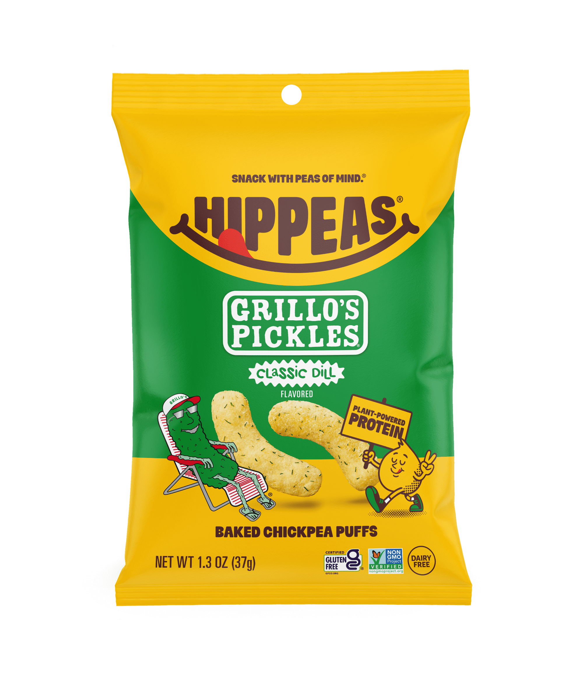 HIPPEAS Grillo's Puffs Chickpea Snacks, 1.37 oz, Gluten and Non