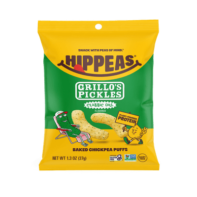 HIPPEAS Chickpea Puffs, Grillo's Dill Pickle, Gluten Free, Dairy Free, 4g Protein, 1.37 oz