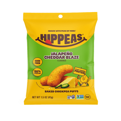 HIPPEAS Chickpea Puffs, Jalapeno Cheddar Blaze, Gluten Free, Dairy Free, 6g Protein, 1.5 oz