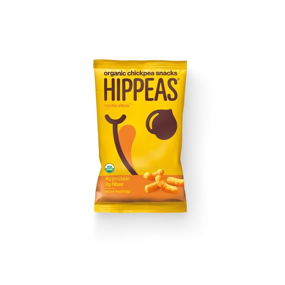 HIPPEAS Organic Vegan Nacho Vibes "Cheezy" Puffs, Chickpea Puffs, 4 oz
