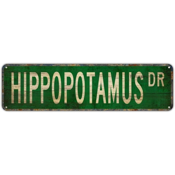 HIPPOPOTAMUS DR Vintage Signs Retro Tin Signs Art Plaque Aluminum Sign for Bedroom Kitchen Garden Wall Bar Club Coffee Hanging Sign Home Decor 4x16 Inch