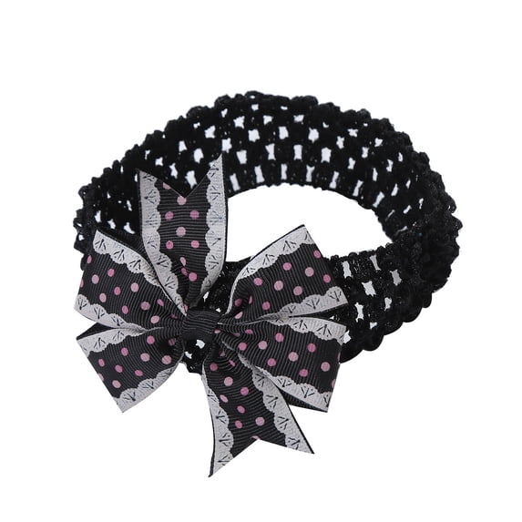HIPYLO Baby Bow Headband Infant Bow Lace Hairbands Handmade Soft Stretchy Bowknot Headwear Newborn Hairband with Bows Elastic Hair Bands for Kids