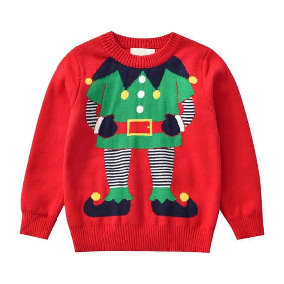 HIPYLO Black Christmas Shirt Christmas Shirts Girls Merry Christmas 5t Tshirt Boys Girls Tops Toddler Boy Sweatshirt Cute Clothes, Red 6 Years