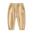 thumbnail image 1 of HIPYLO Black Flare Pants School Pants for Boys School Uniform Pants Kid Sweatpants Boy Clothes Size 10-12 24 Months Boy for Toddler Boys 3t-4t, Khaki 5-6 Years, 1 of 4