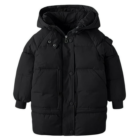 HIPYLO Boy Puffer Jacket Toddler Winter Jackets Christmas Toddler Boy Outfit Size 10 Boys Clothes Girl Clothes Size 7 Boy Winter Clothes Baby Boys, Black 3-4 Years