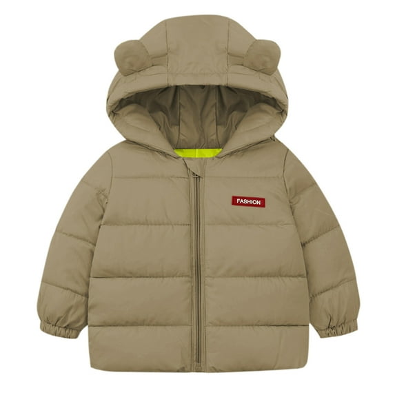HIPYLO Boy Winter Coat Baby Boy Fleece Jacket Baby Newborn Outfit Toddler Boy Fall Clothes Baby Clothes 9-12 Months Girls 3-6 Month Boy Clothes, Khaki 4-5 Years