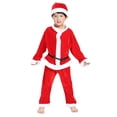thumbnail image 1 of HIPYLO Boys 3 Piece Santa Costume Kids Christmas Open Front Jacket Belt and Pants Teen Tween Holiday Party Fancy Dress Wear Xmas Festive Outfit, 1 of 5