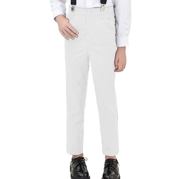 HIPYLO Boys Athletic Pants Size 14-16 Sweatpants Kids Dance Pants 24 Month Boy Pants Boxing Clothes 4t Boys Clothes Boy Clothes Size 6, White 3-4 Years