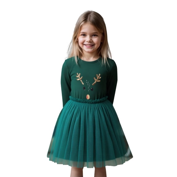 HIPYLO Christmas Dress Toddler 4t Christmas Dresses for Teen Girls 6t Clothes Holiday Outfits for Girls Toddler Girl New Years Outfit Club Outfit New, Green 3-4 Years